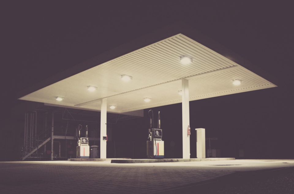 Gasoline Petrol Station Night
